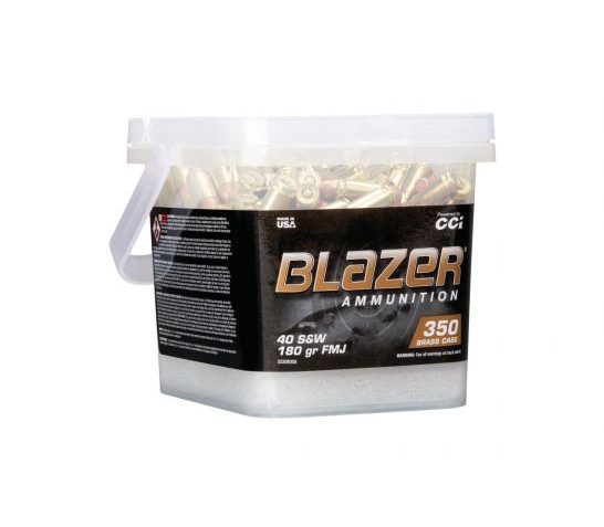 CCI Blazer Brass 40 S&W 180 gr FMJ 350 Round Bucket – 5220B350