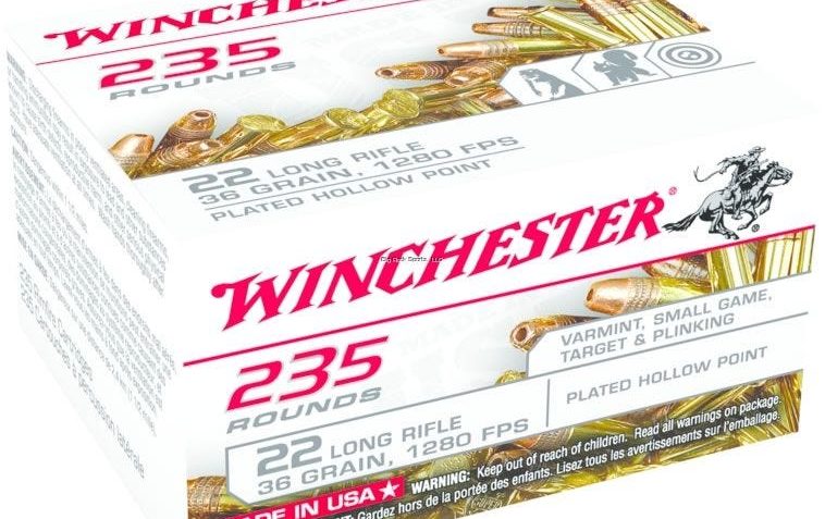 WINCHESTER 22 LR 36 Grain CPHP Ammo, 235 Round Box (USA235LRH)