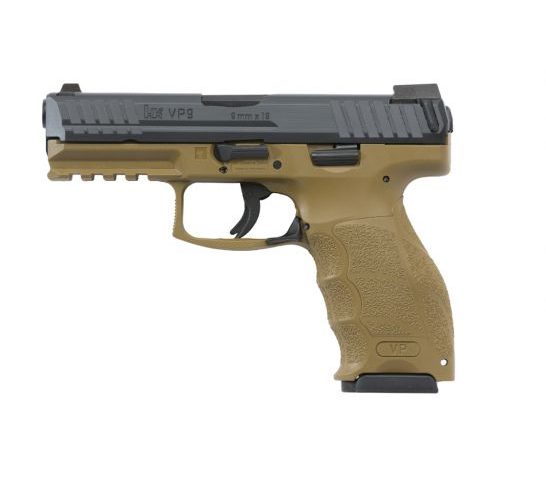 HK VP9 9mm 4.09in 15rd 3 Magazines Flat Dark Earth Semi-Auto Pistol with Night Sights (700009FDELE-A5)