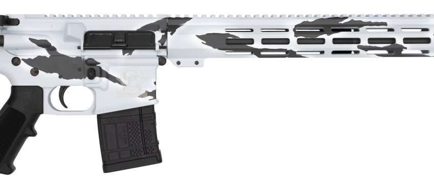 Great Lakes Firearms and Ammunition AR-15 Pursuit Snow Camo .450 BM 18″ Barrel 5-Rounds